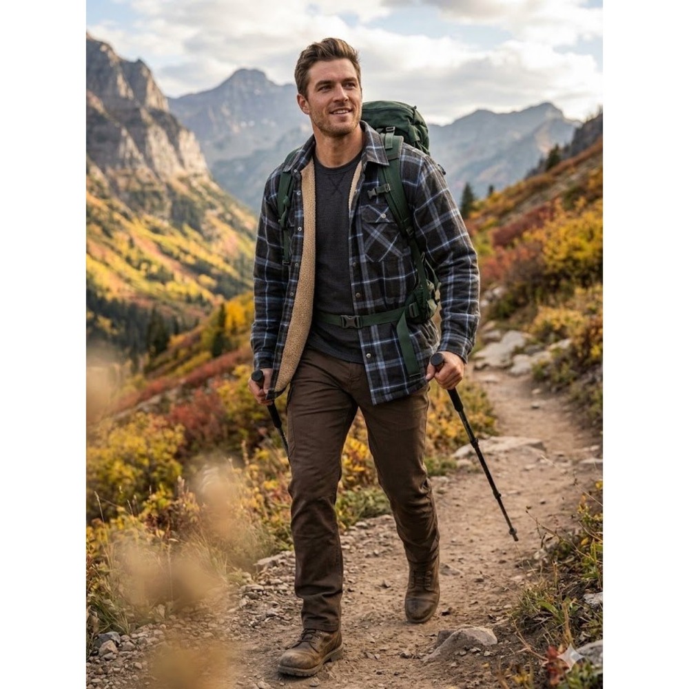 Grizzly Mountain Mens XXL Sherpa Lined Flannel Shirt Jacket Plaid Outdoors Snap